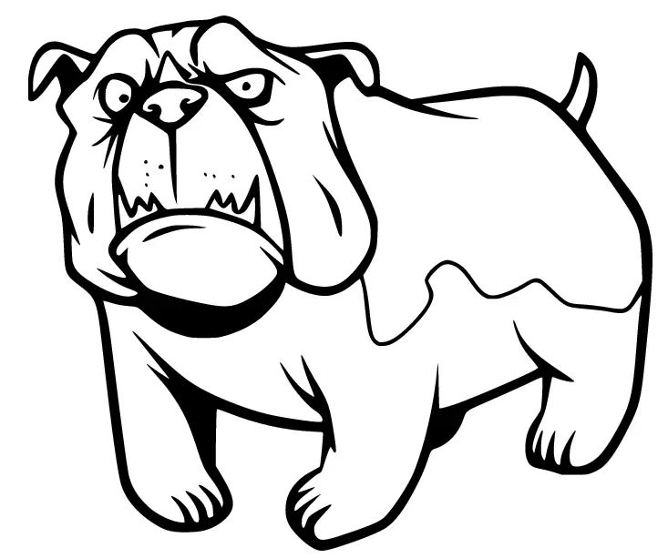 Çocuklar İçin Bulldog Boyama Sayfaları 