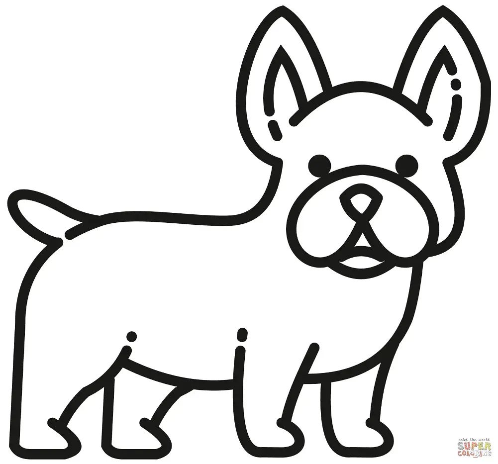 Çocuklar İçin Bulldog Boyama Sayfaları 