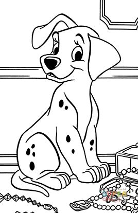 Çocuklar İçin Dalmaçyalı-Köpek Boyama Sayfaları 