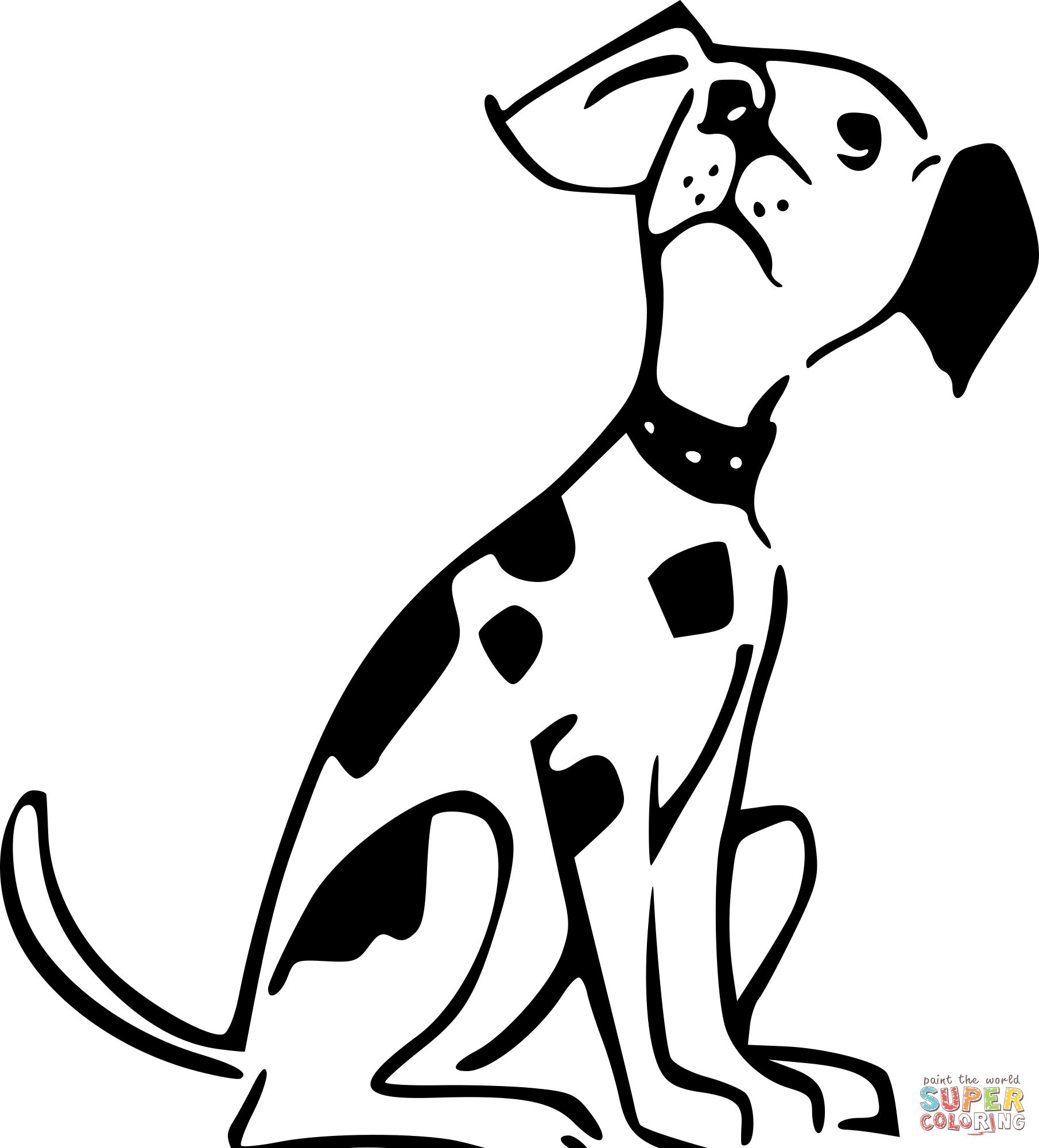 Çocuklar İçin Dalmaçyalı-Köpek Boyama Sayfaları 