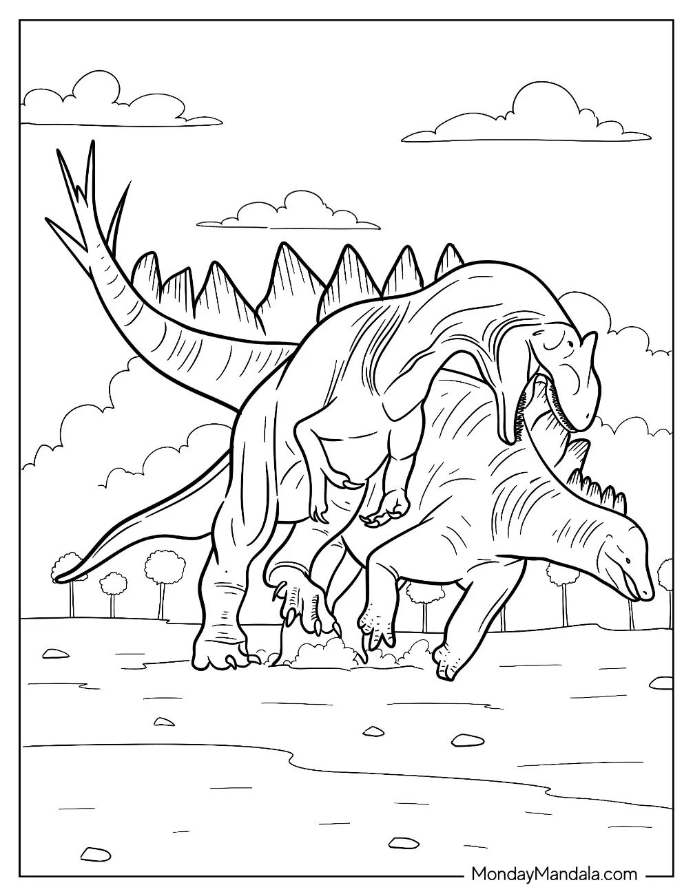 Çocuklar İçin Allosaurus Boyama Sayfaları 