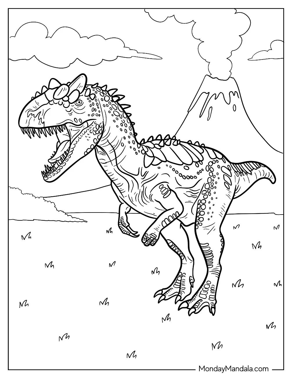 Çocuklar İçin Allosaurus Boyama Sayfaları 