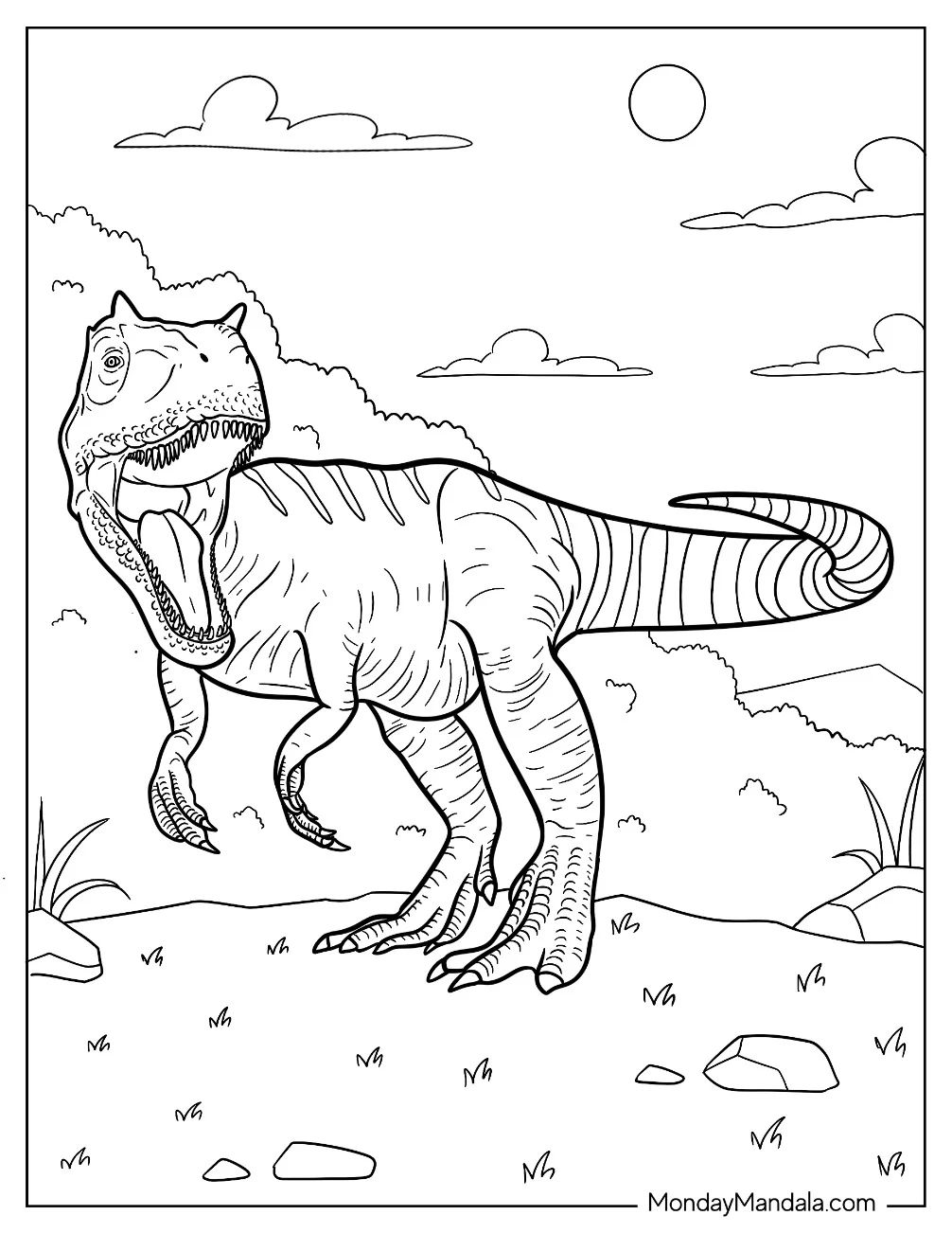 Çocuklar İçin Allosaurus Boyama Sayfaları 