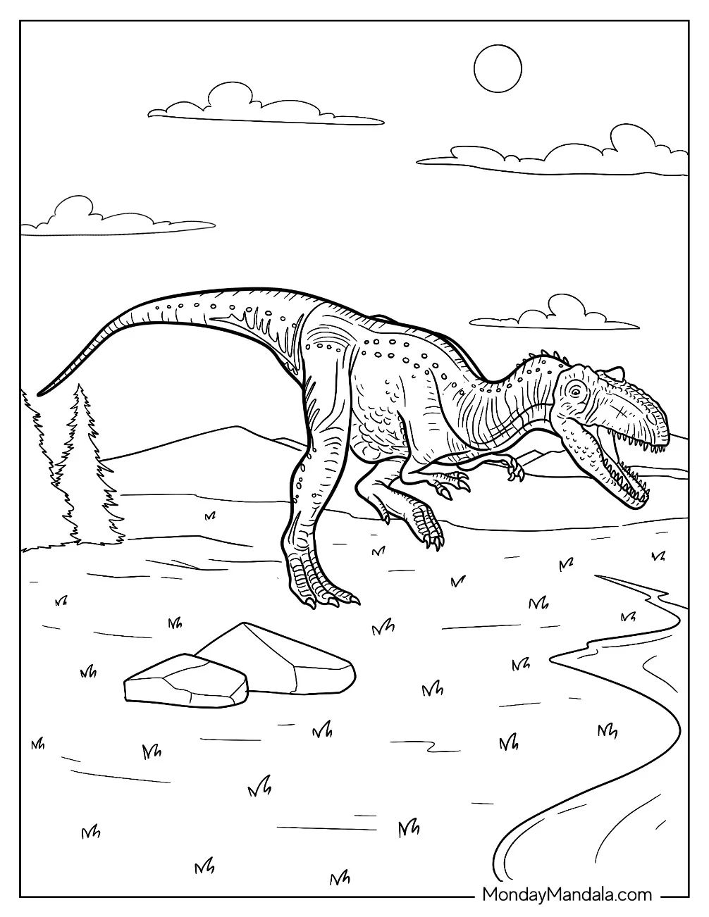Çocuklar İçin Allosaurus Boyama Sayfaları 