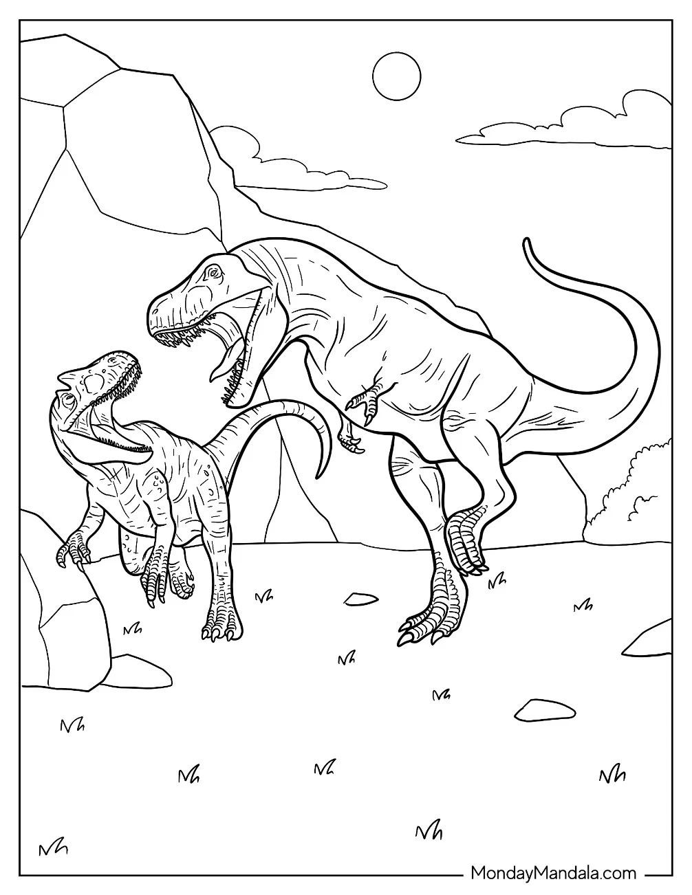 Çocuklar İçin Allosaurus Boyama Sayfaları 