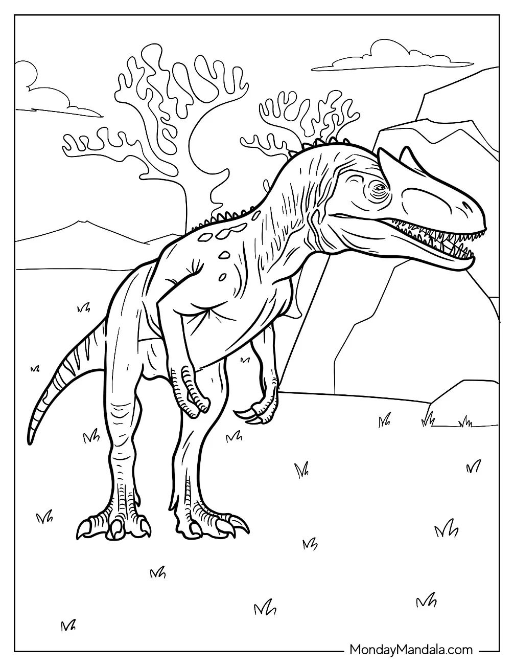 Çocuklar İçin Allosaurus Boyama Sayfaları 