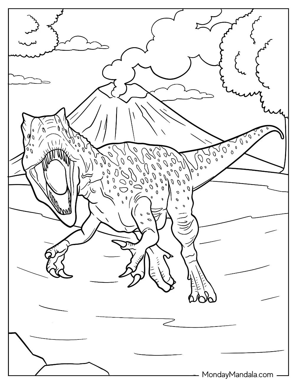 Çocuklar İçin Allosaurus Boyama Sayfaları 