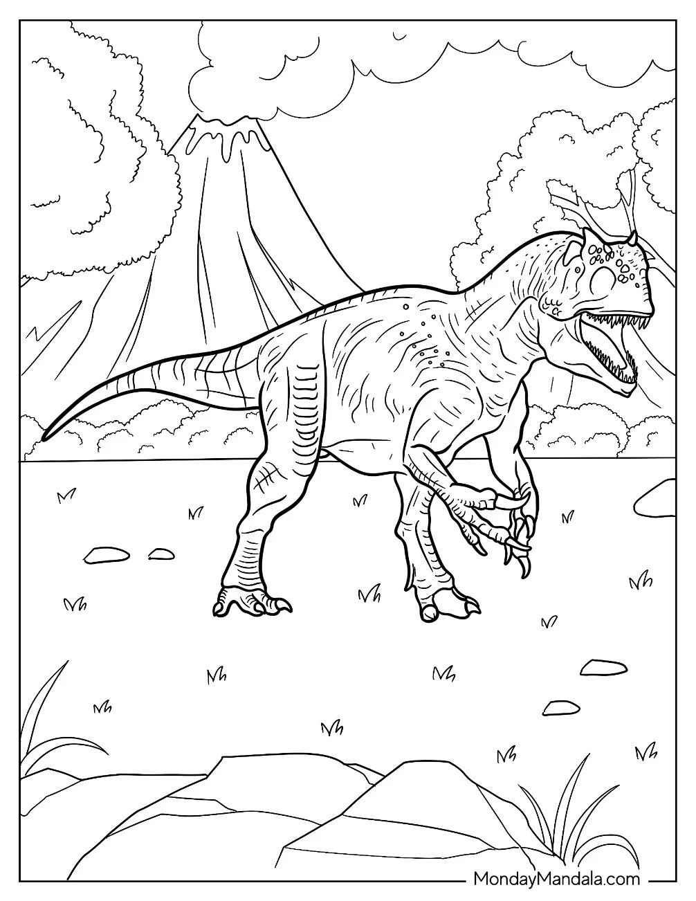 Çocuklar İçin Allosaurus Boyama Sayfaları 