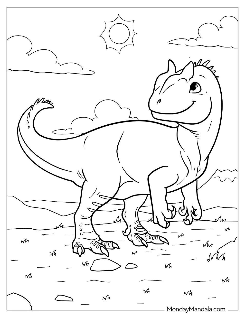 Çocuklar İçin Allosaurus Boyama Sayfaları 