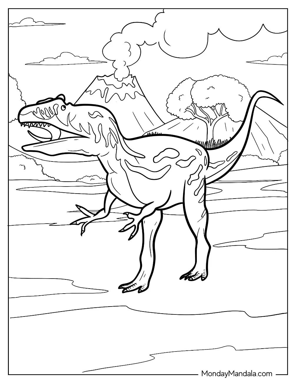 Çocuklar İçin Allosaurus Boyama Sayfaları 