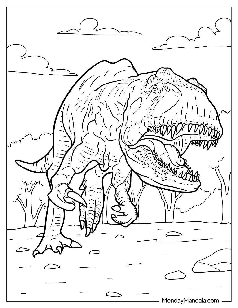 Çocuklar İçin Allosaurus Boyama Sayfaları 