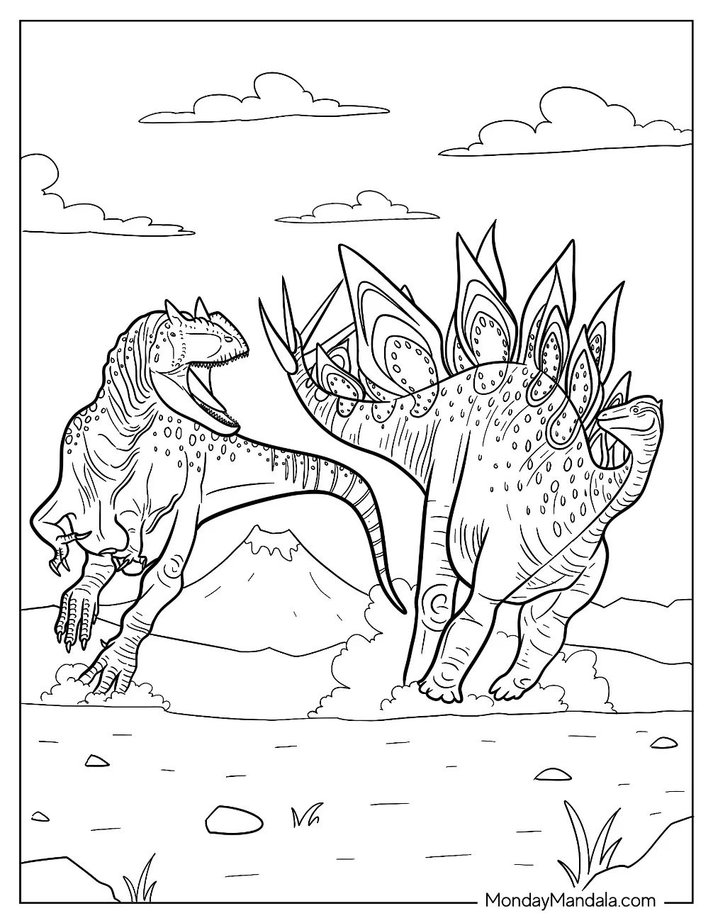 Çocuklar İçin Allosaurus Boyama Sayfaları 
