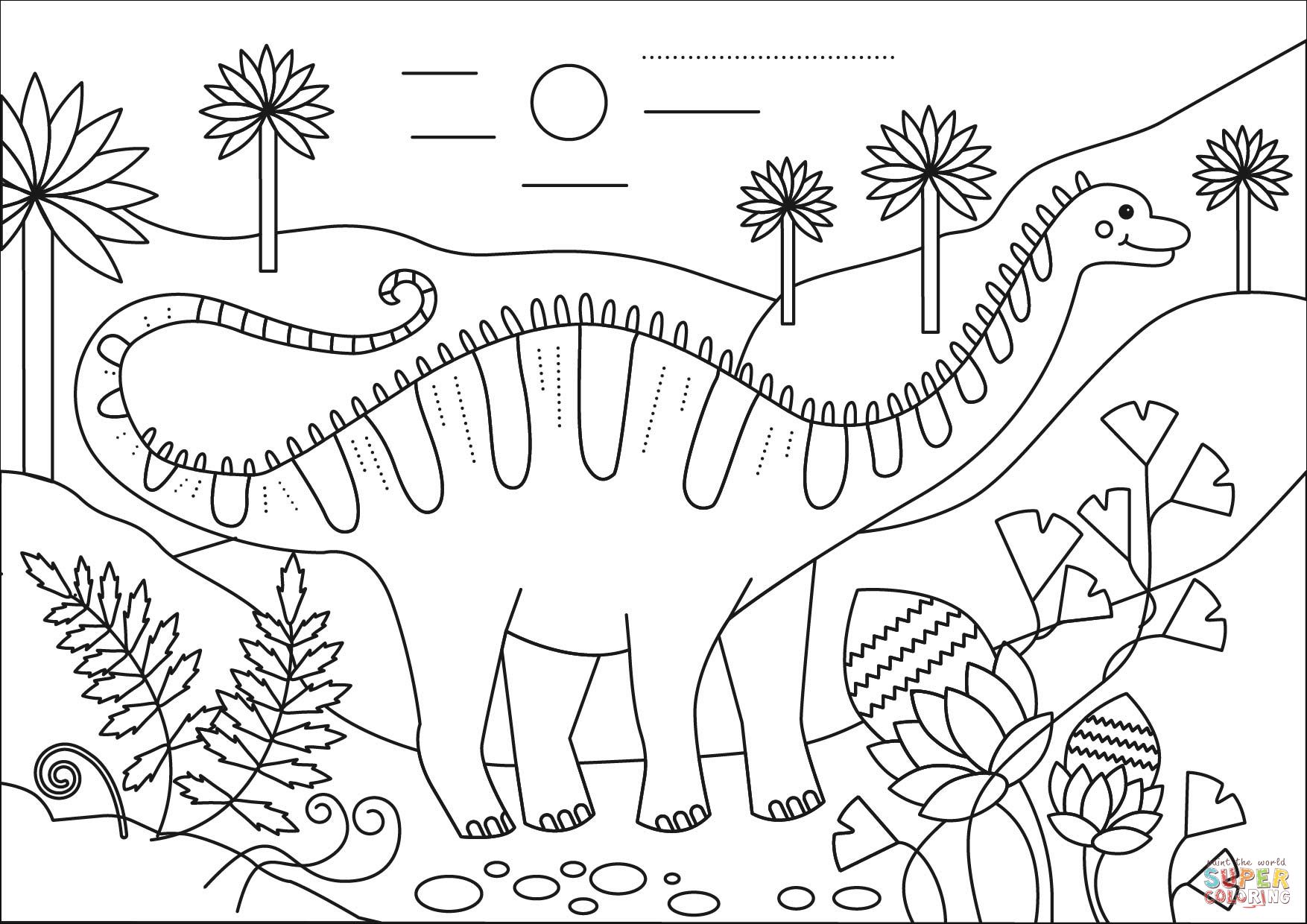 Çocuklar İçin Apatosaurus Boyama Sayfaları 