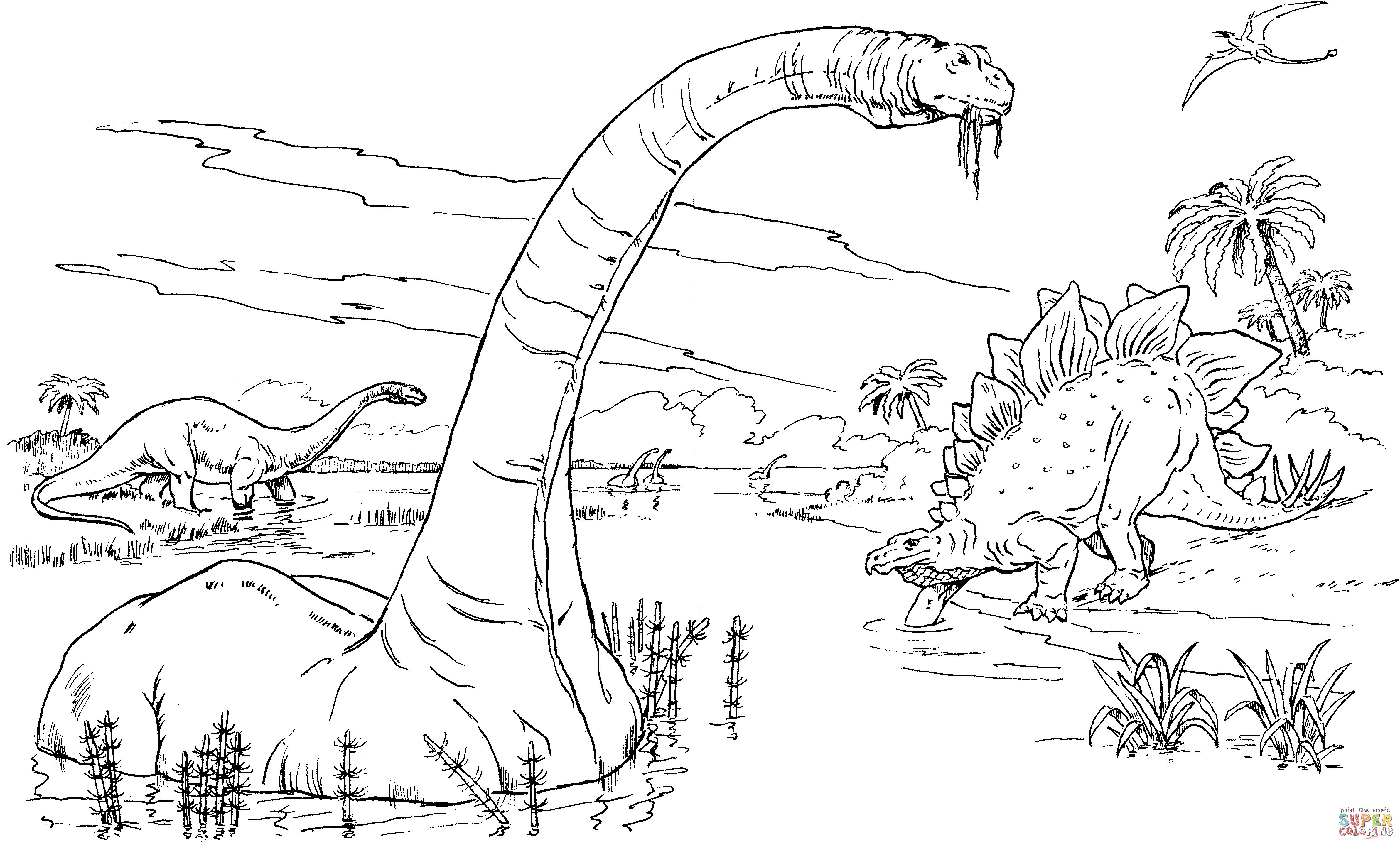 Çocuklar İçin Apatosaurus Boyama Sayfaları 