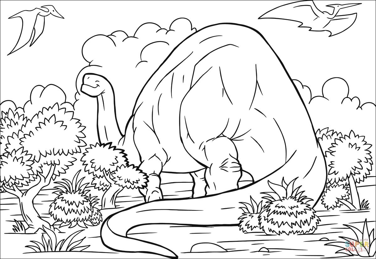 Çocuklar İçin Apatosaurus Boyama Sayfaları 