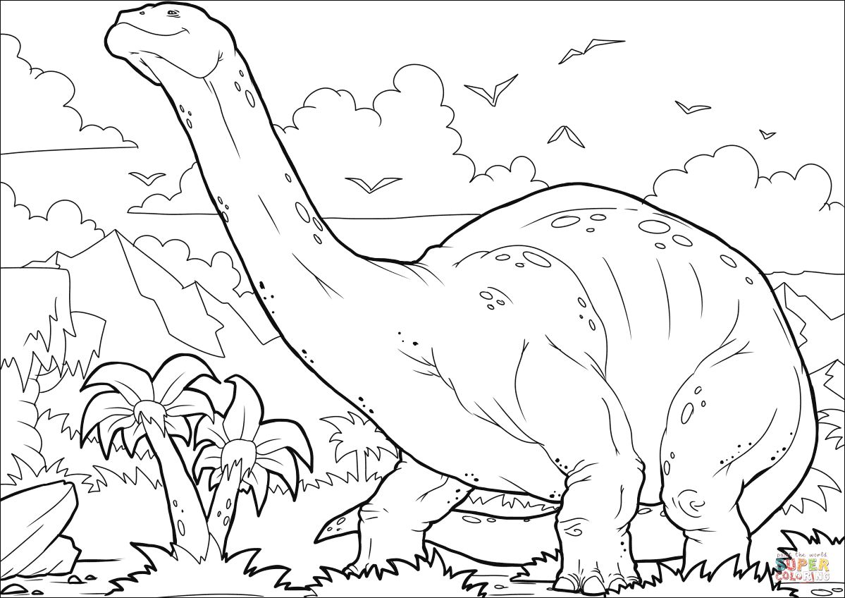 Çocuklar İçin Apatosaurus Boyama Sayfaları 