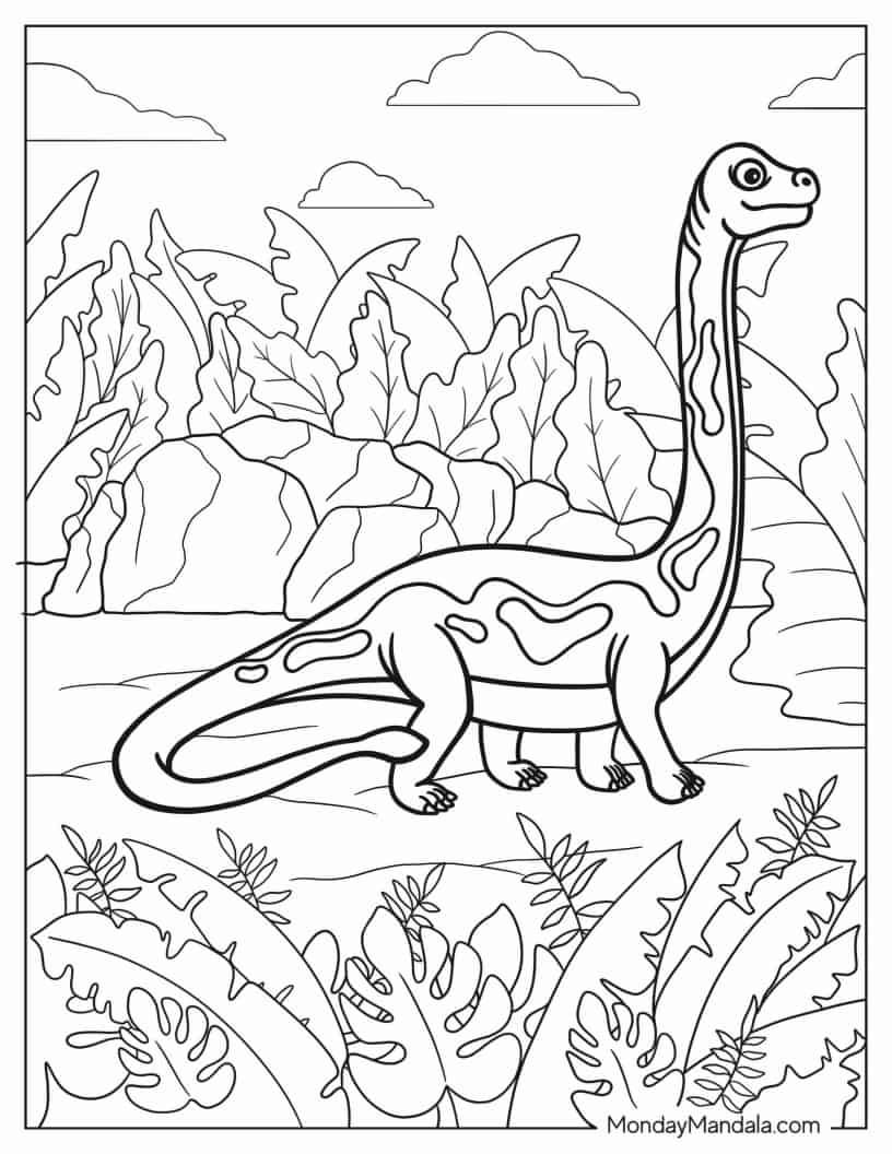 Çocuklar İçin Brachiosaurus Boyama Sayfaları 