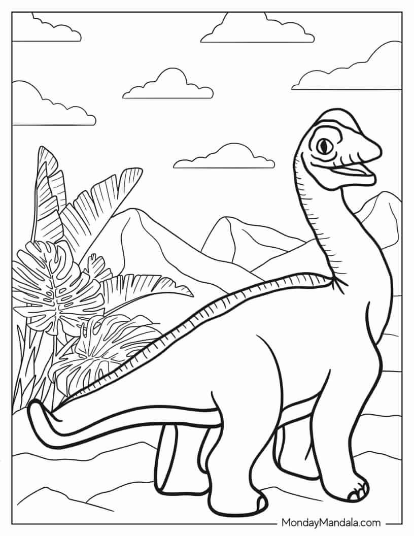 Çocuklar İçin Brachiosaurus Boyama Sayfaları 