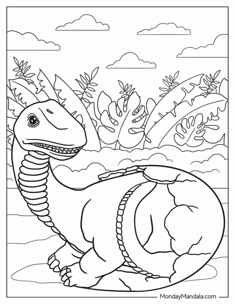 Çocuklar İçin Brachiosaurus Boyama Sayfaları 