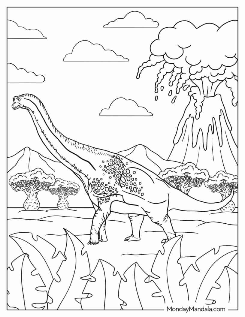 Çocuklar İçin Brachiosaurus Boyama Sayfaları 
