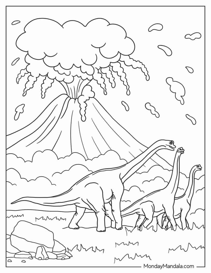 Çocuklar İçin Brachiosaurus Boyama Sayfaları 