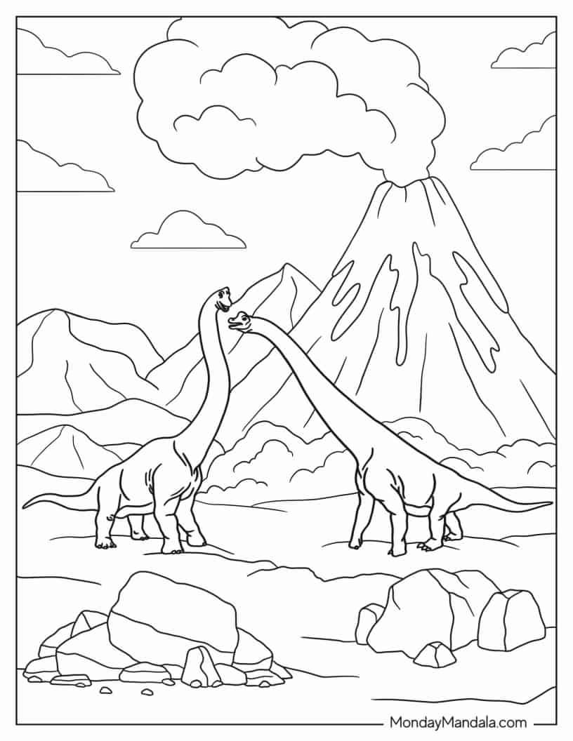 Çocuklar İçin Brachiosaurus Boyama Sayfaları 
