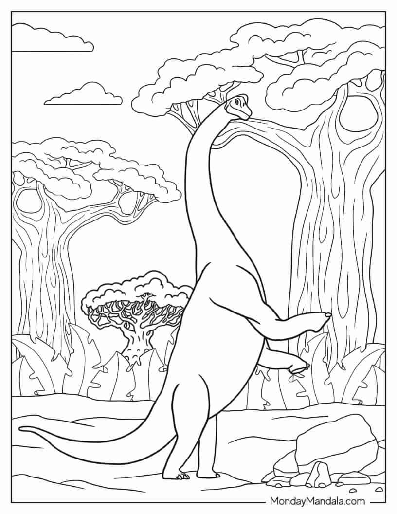 Çocuklar İçin Brachiosaurus Boyama Sayfaları 