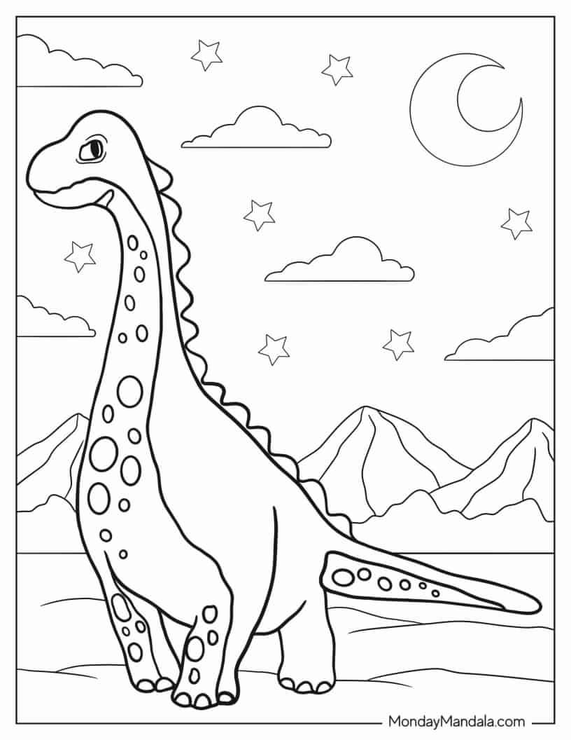 Çocuklar İçin Brachiosaurus Boyama Sayfaları 