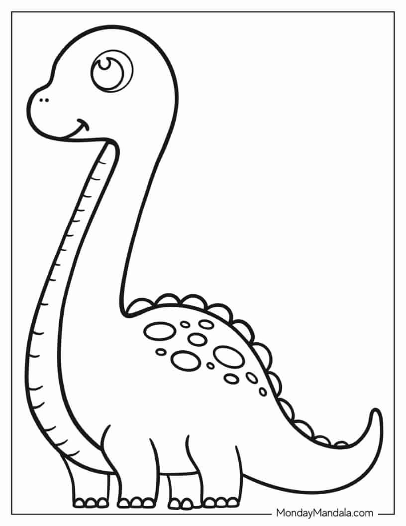 Çocuklar İçin Brachiosaurus Boyama Sayfaları 