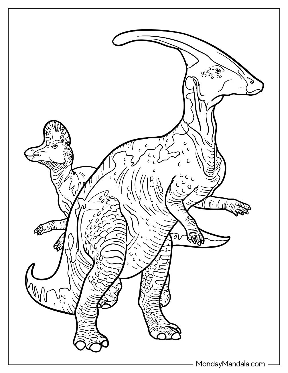 Çocuklar İçin Parasaurolophus Boyama Sayfaları 