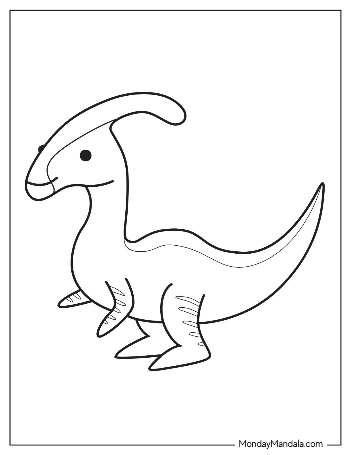 Çocuklar İçin Parasaurolophus Boyama Sayfaları 