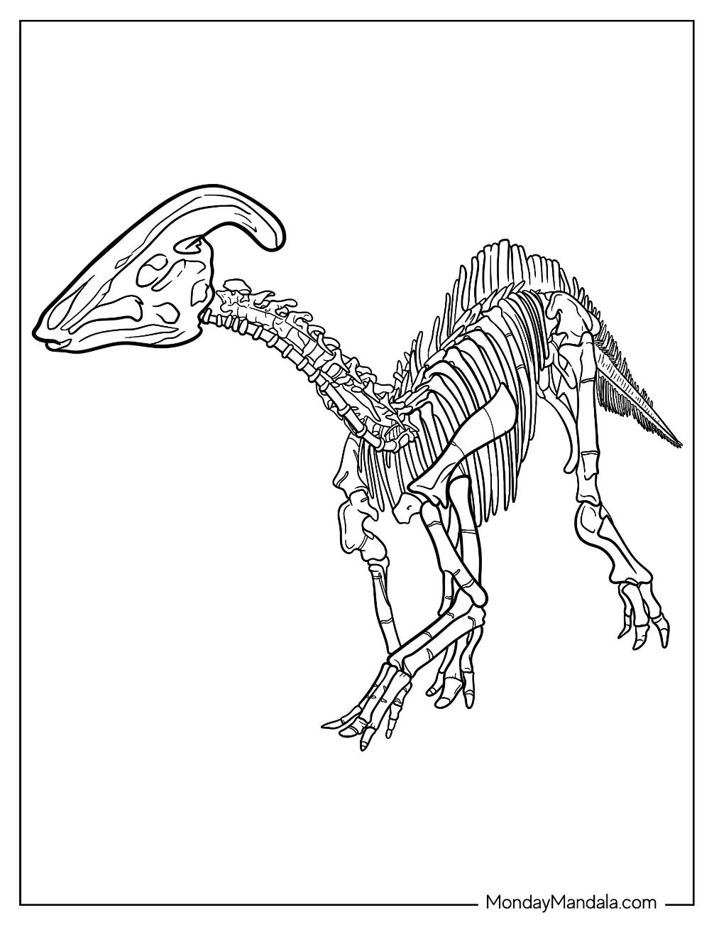 Çocuklar İçin Parasaurolophus Boyama Sayfaları 