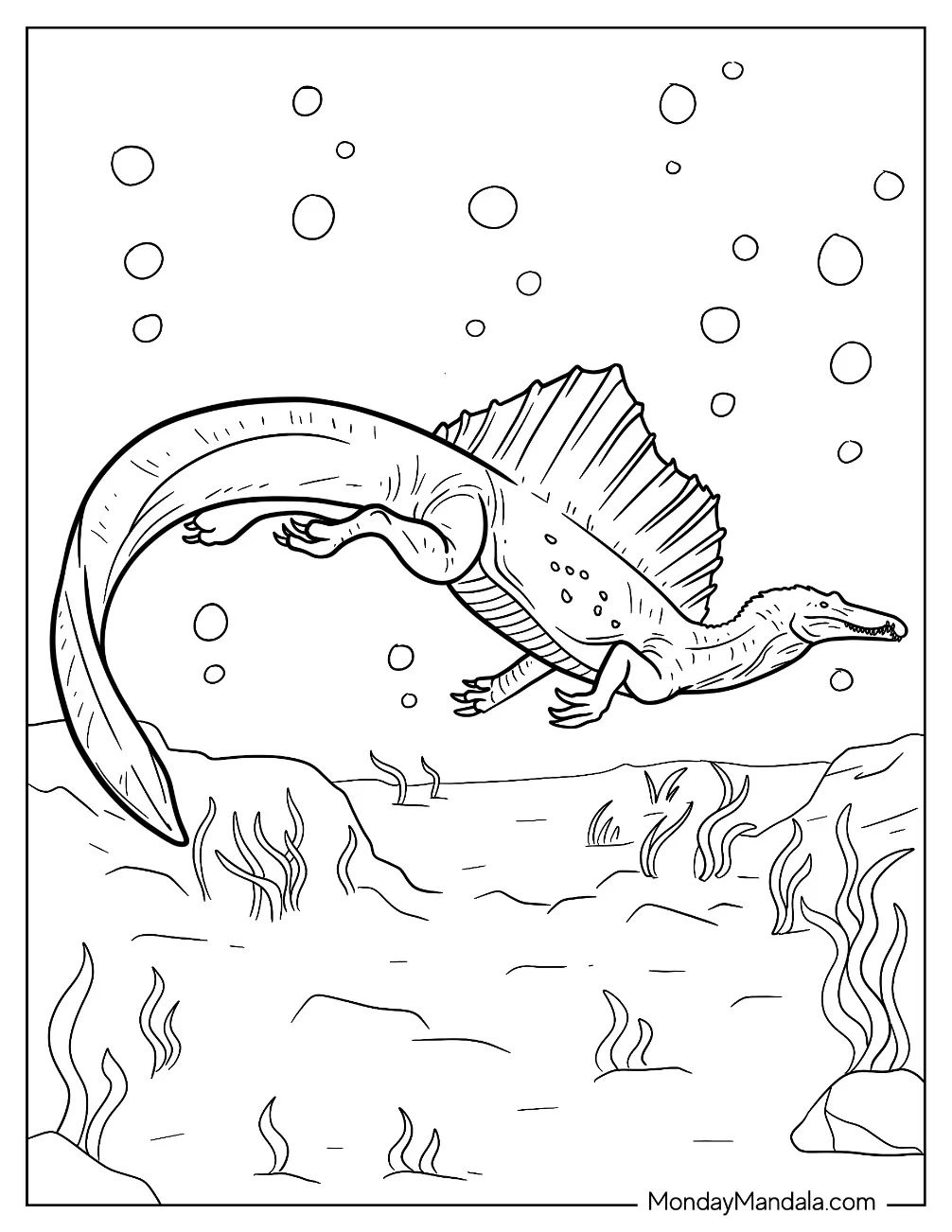 Çocuklar İçin Spinosaurus Boyama Sayfaları 