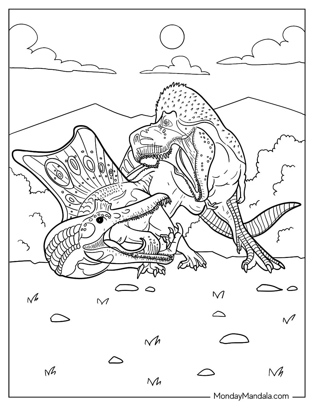 Çocuklar İçin Spinosaurus Boyama Sayfaları 