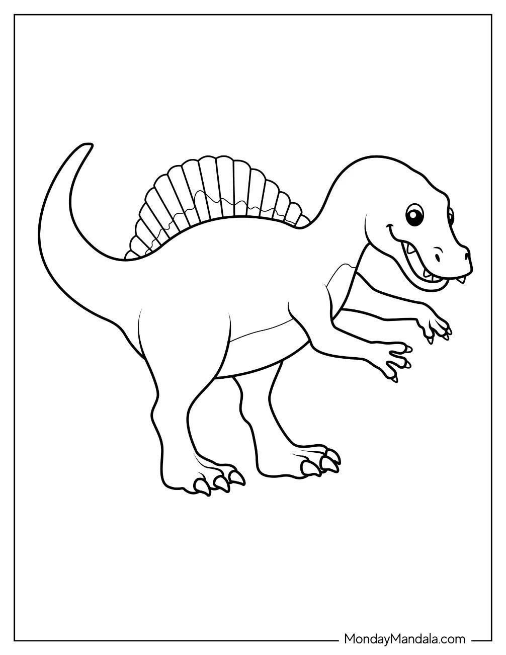 Çocuklar İçin Spinosaurus Boyama Sayfaları 