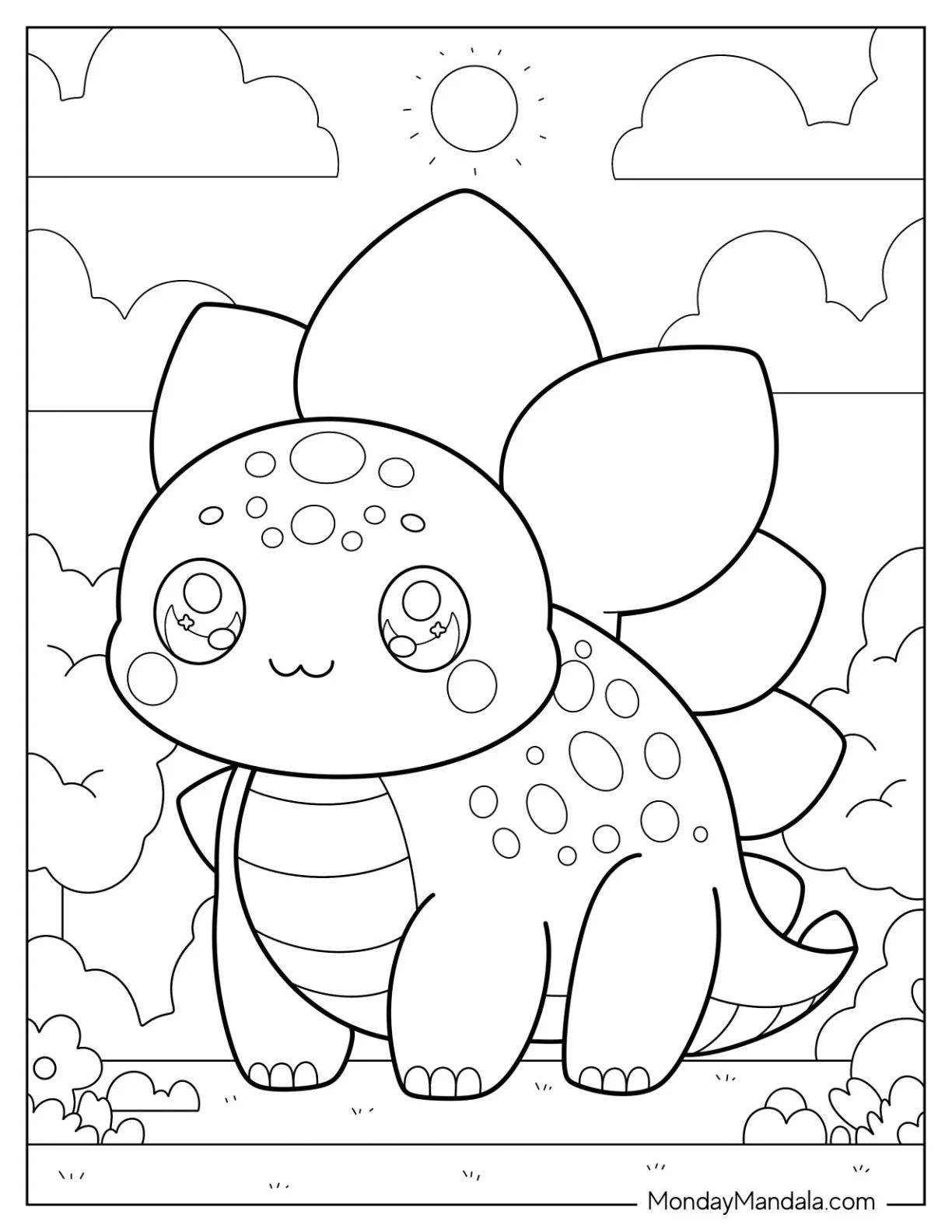 Çocuklar İçin Stegosaurus Boyama Sayfaları 
