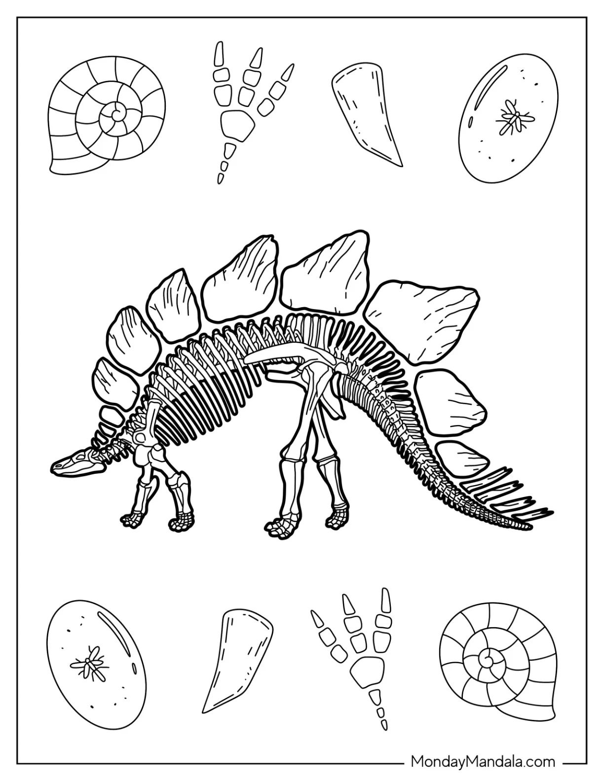 Çocuklar İçin Stegosaurus Boyama Sayfaları 