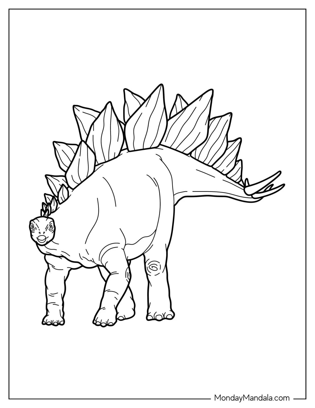 Çocuklar İçin Stegosaurus Boyama Sayfaları 
