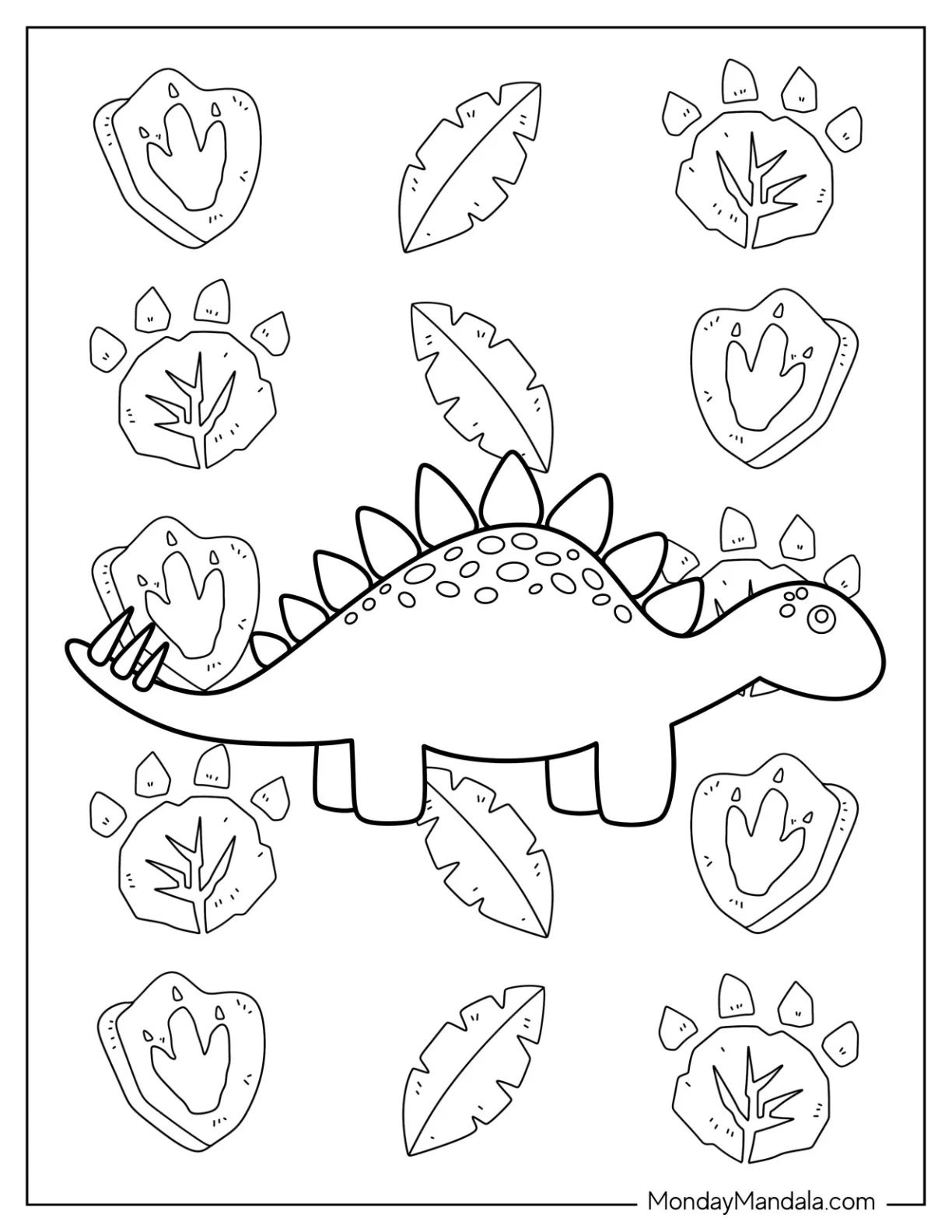 Çocuklar İçin Stegosaurus Boyama Sayfaları 