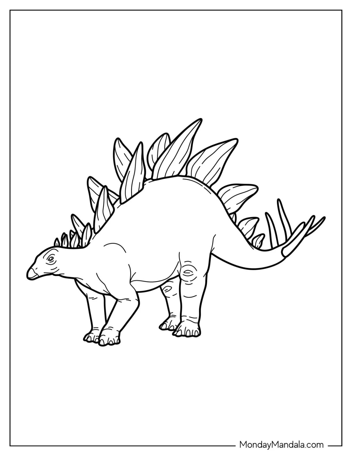 Çocuklar İçin Stegosaurus Boyama Sayfaları 