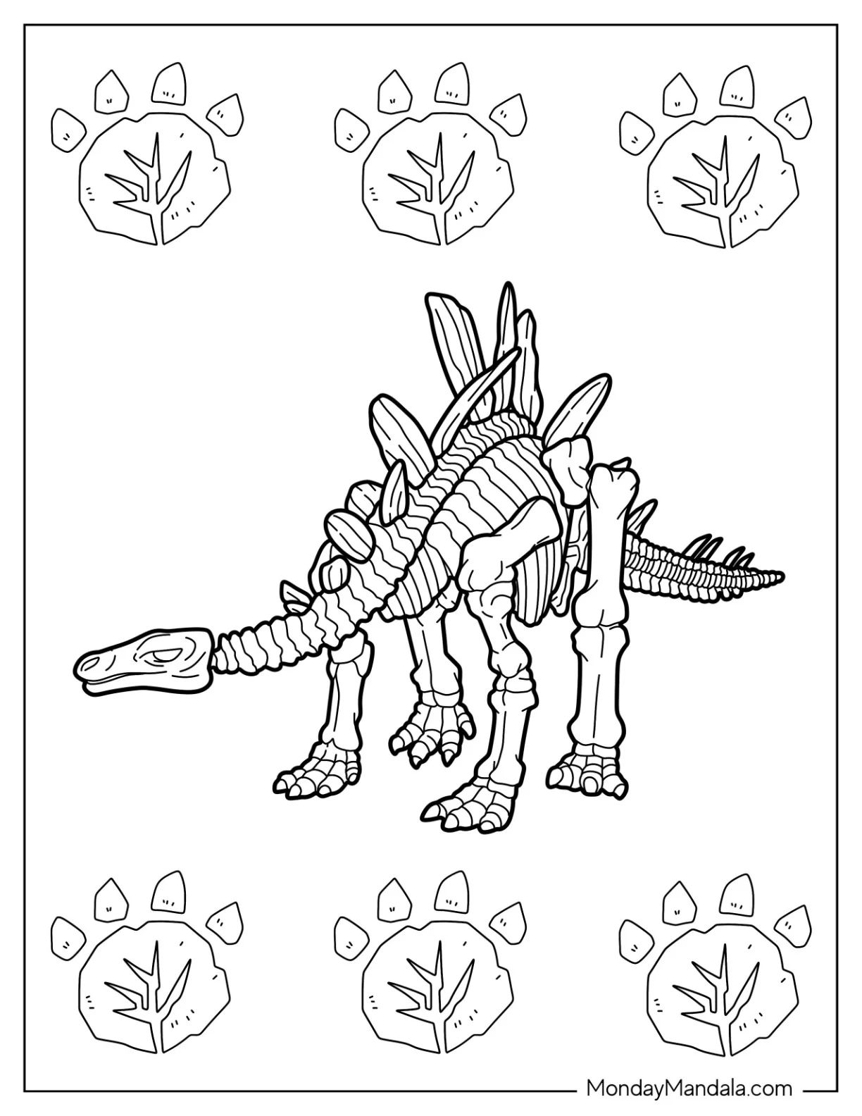 Çocuklar İçin Stegosaurus Boyama Sayfaları 