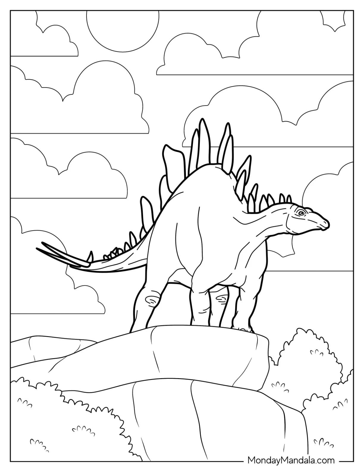 Çocuklar İçin Stegosaurus Boyama Sayfaları 