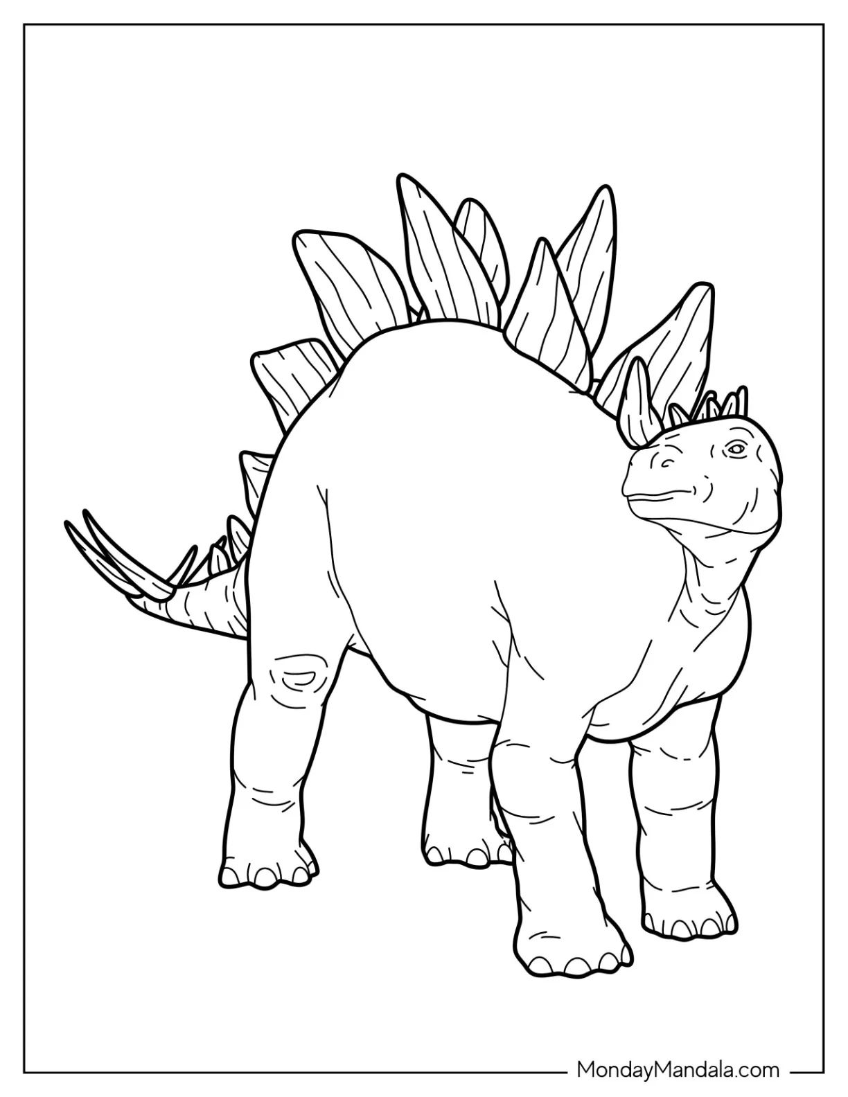 Çocuklar İçin Stegosaurus Boyama Sayfaları 