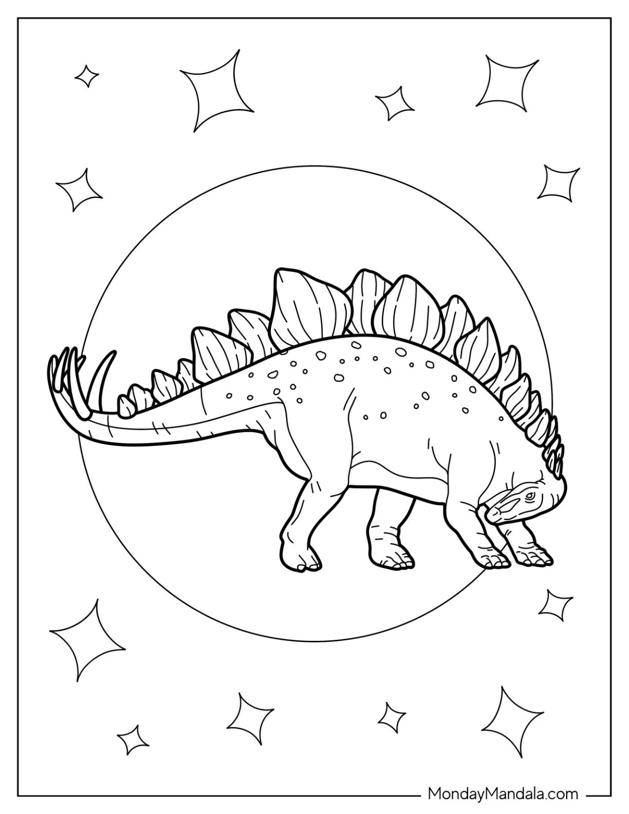 Çocuklar İçin Stegosaurus Boyama Sayfaları 