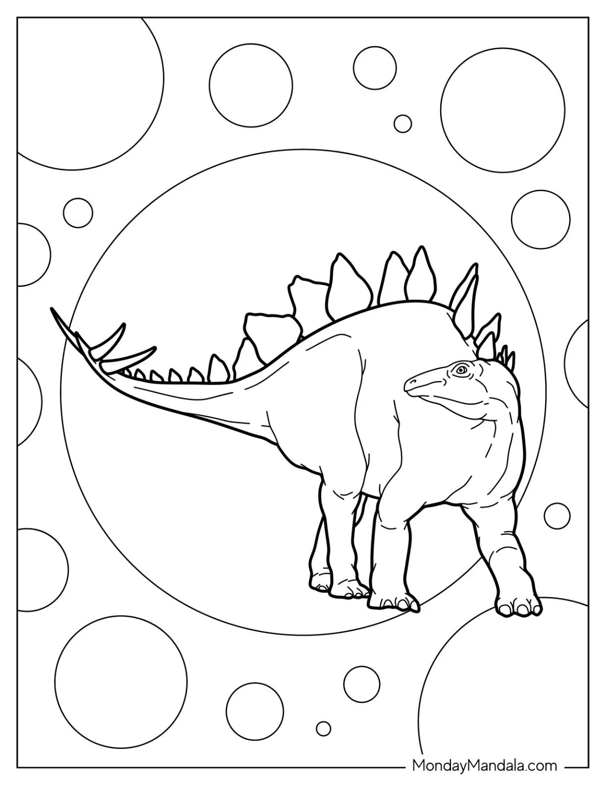 Çocuklar İçin Stegosaurus Boyama Sayfaları 
