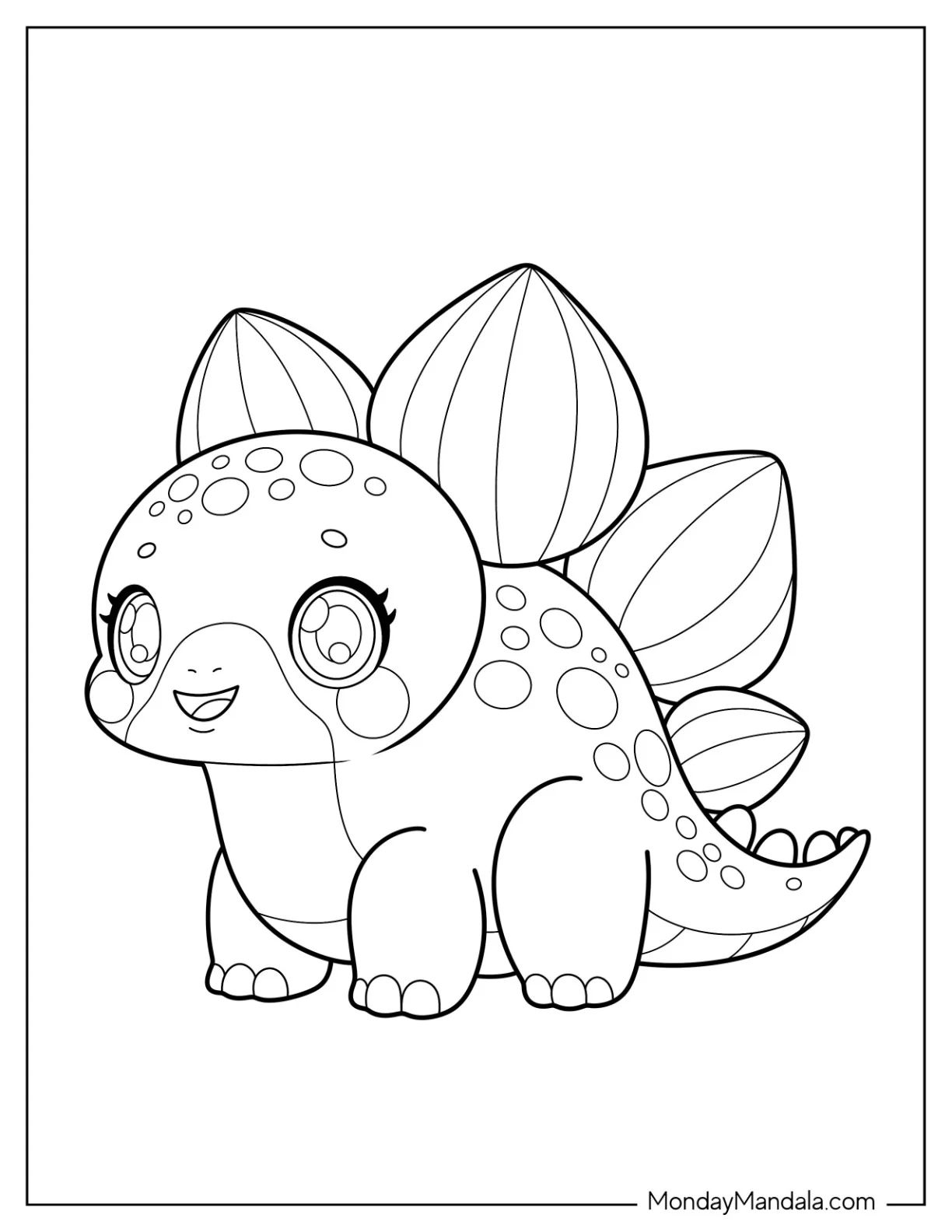 Çocuklar İçin Stegosaurus Boyama Sayfaları 