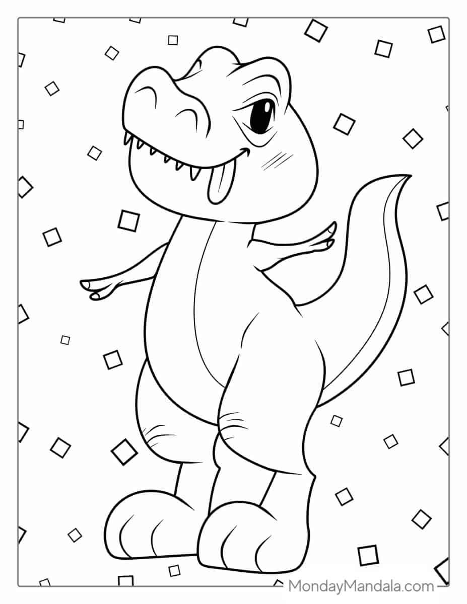 Çocuklar İçin T-rex Boyama Sayfaları 