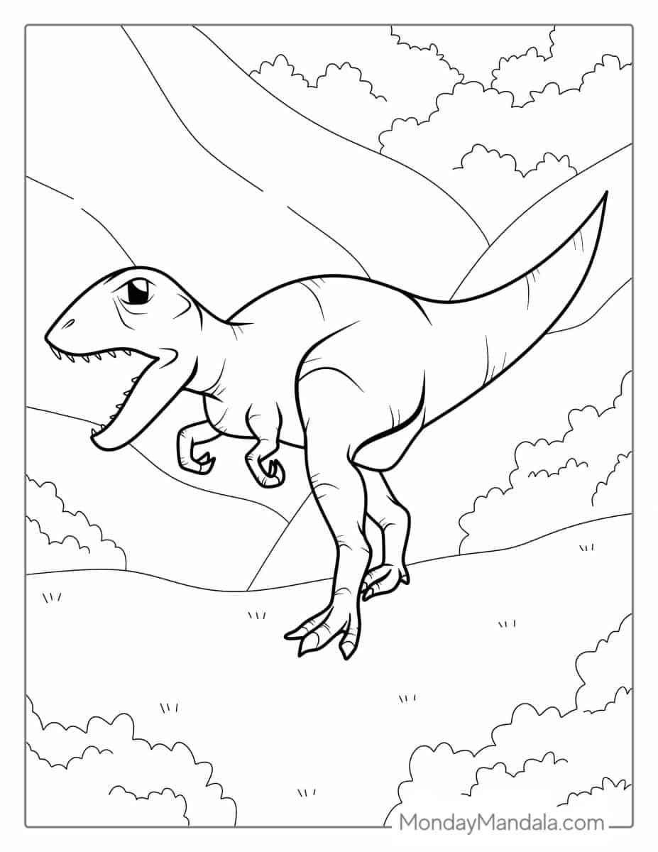 Çocuklar İçin T-rex Boyama Sayfaları 