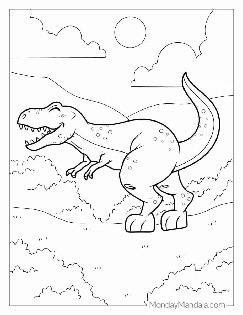 Çocuklar İçin T-rex Boyama Sayfaları 