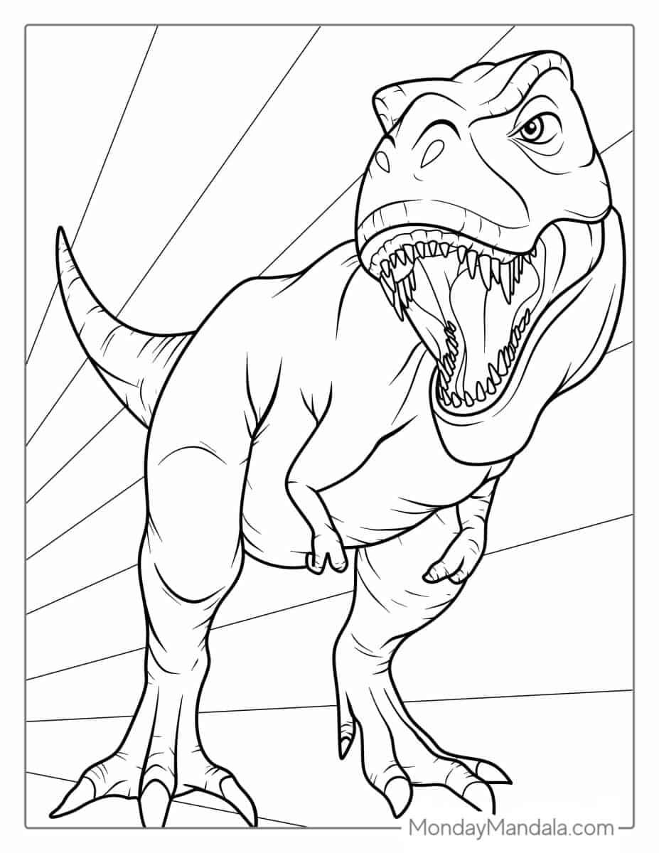 Çocuklar İçin T-rex Boyama Sayfaları 